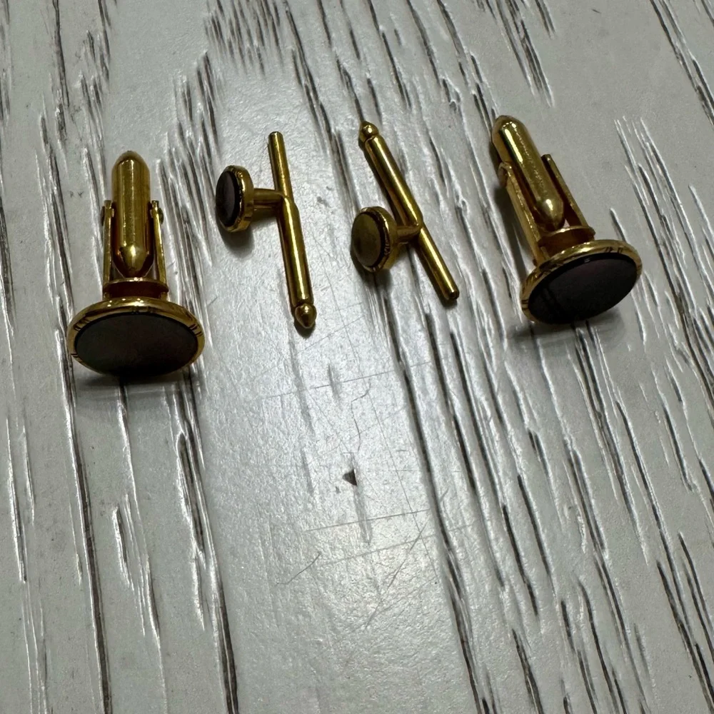 Gold and Black Cufflinks Set